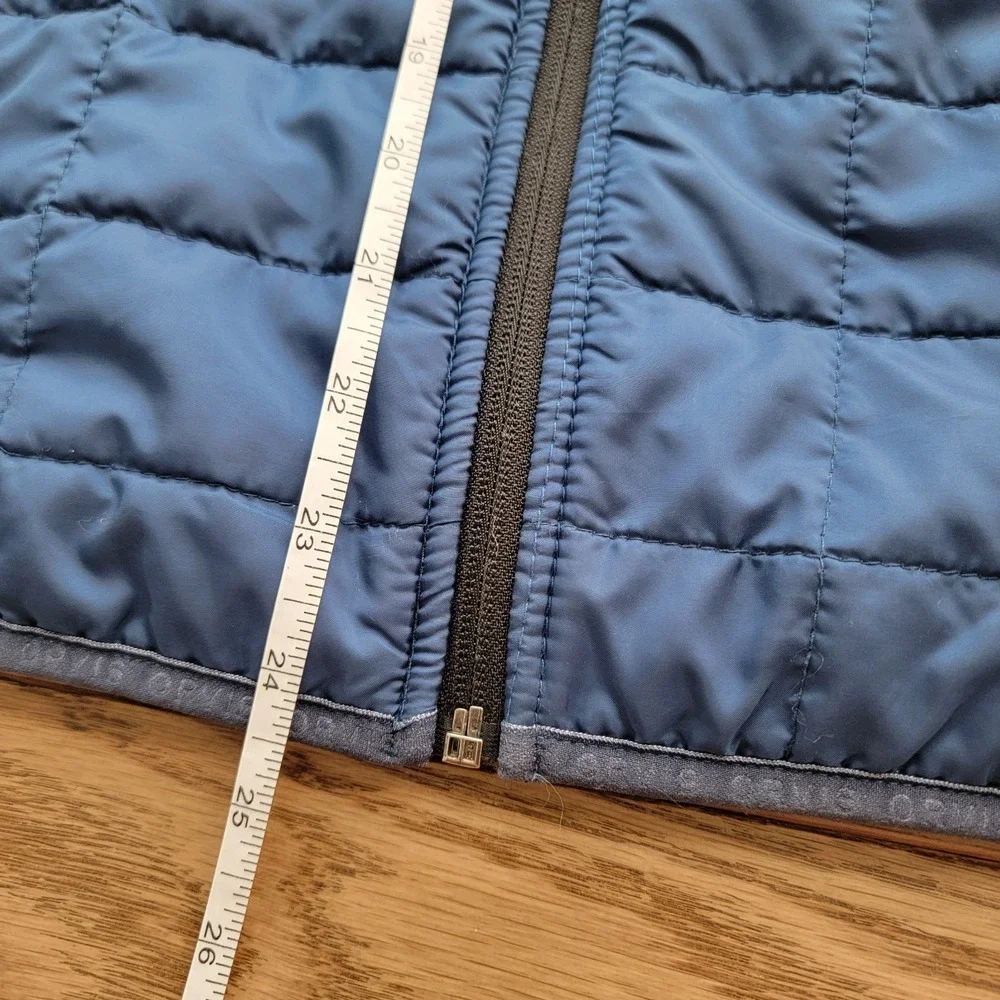 Orvis Hybrid Quilted Fleece Full Zip Insulated Puffer Jacket Mens M Blue